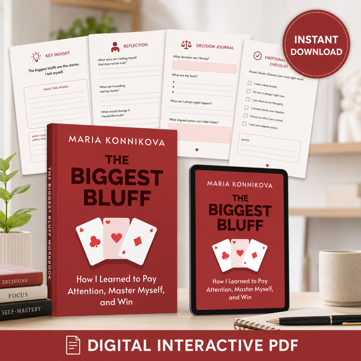 The Biggest Bluff Key Insights Interactive PDF | Decision-Making, Emotional Control & Self-Mastery Workbook