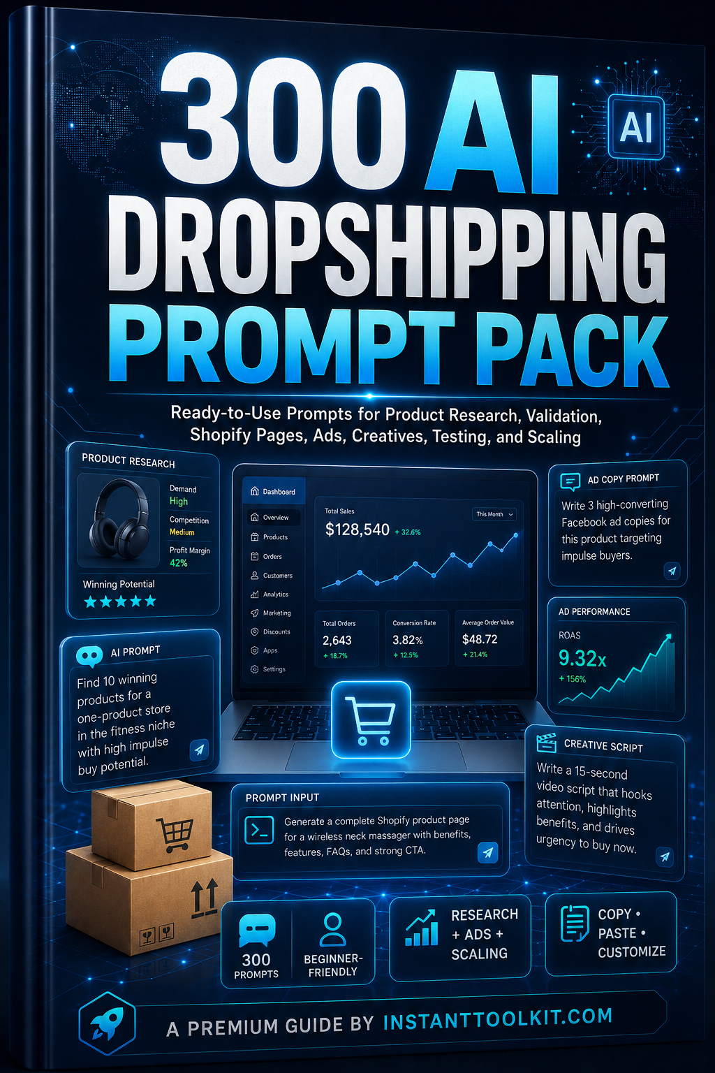 AI Dropshipping System – Blueprint, 300 Prompts, Tracker, Dashboard & AI Coach