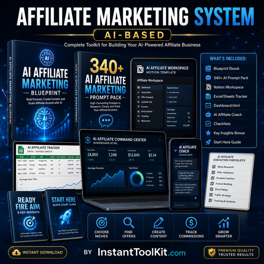 Affiliate Marketing System (AI-Based) | Complete AI Affiliate Marketing Toolkit